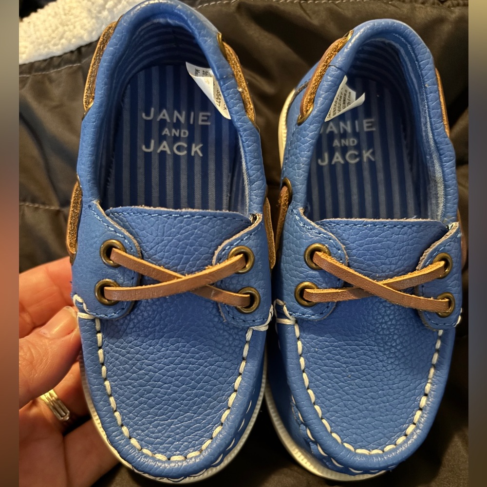 Janie and Jack Blue Moccasin Kids Shoes